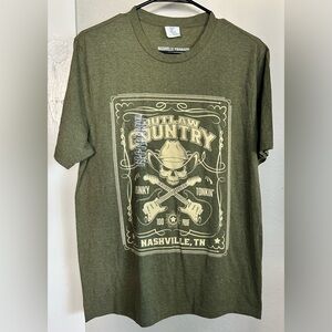 NWT Outlaw Country Honky Tonk Nashville TN Green Unisex T-Shirt Size M